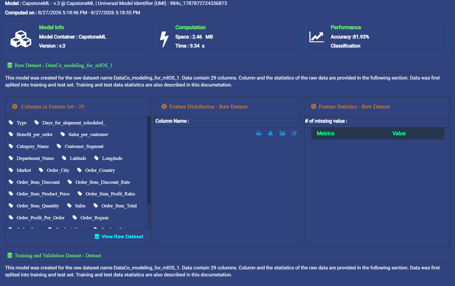 MLOS feature encoding step